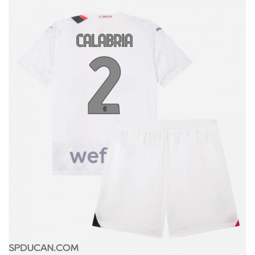 Dječji Nogometni Dres AC Milan Davide Calabria #2 Gostujuci 2023-24 Kratak Rukav (+ Kratke hlače)